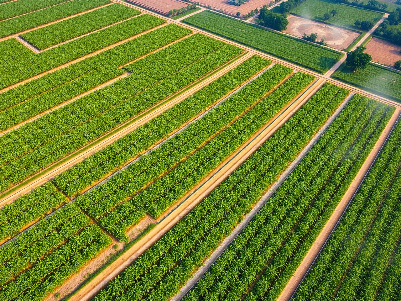 Aerial view of Mkaada plantation rows